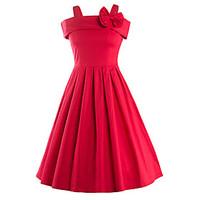 womens bow casualdaily party club vintage street chic a line dress sol ...