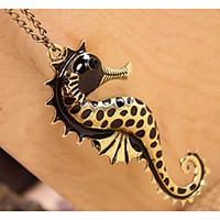 womens sea horse vintage necklace