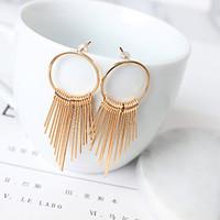 Women\'s European Style Circle Drop Earrings Jewelry Tassel Daily Alloy 1 pair Gold Silver