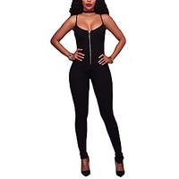 women skinny jumpsuitscasualdaily club sexy simple solid backless over ...