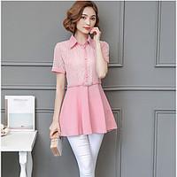 womens casualdaily cute blouse solid square neck short sleeve polyeste ...