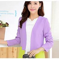 womens work sophisticated spring suit solid stand long sleeve regular  ...