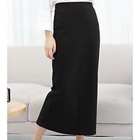 Women\'s High Rise Going out Midi Skirts A Line Solid Spring Summer
