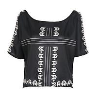 womens going out sexy t shirt print round neck long sleeve polyester