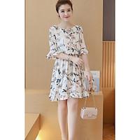 womens casualdaily loose dress floral round neck above knee length sle ...