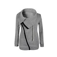 Women\'s Casual/Daily Hoodie Solid Round Neck Micro-elastic Cotton Long Sleeve Fall