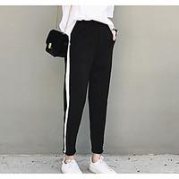 womens high rise stretchy chinos pants simple loose color block