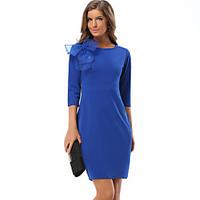 womens casualdaily simple bodycon dress solid round neck above knee sl ...