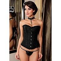 women overbust corset corset set nightwear solid polyester spandex wom ...