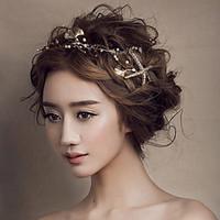 Women\'s Gold Seafish Headband Forehead Hair Jewelry for Wedding Party