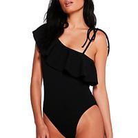 Women\'s Off The ShoulderRuffle Bandeau One-piece, Ruffle Polyester