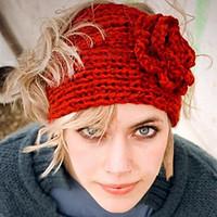 Women\'s Fashion Knitting Warm Flower Hoop Hat