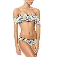 womens bandeau bikini floral polyester