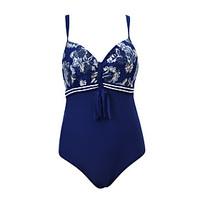 womens puls size one piece floral print lace up swimsuit 3xl 7xl