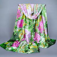 womens fashion silk polyester cute print flowers spring summer scarfs  ...