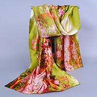 Women\'s Fashion Silk Polyester Cute Print Oil Painting Flowers Spring Summer Scarfs 16550CM