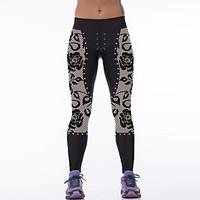 Women\'s Fashion Rose Print Breathable Quick Dry Compression Stretch Spring/Summer Sports Tights Pants Fitness Running Leggings