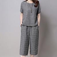 womens going out casualdaily work simple cute summer t shirt pant suit ...