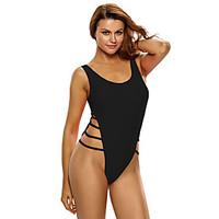 womens lace up strappy high leg lace up back one piece swimsuit