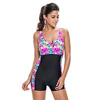 Women\'s Black Panel Insert Multicolor Crystal One Piece Swimsuit