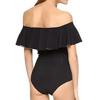 womens bandeau one piece ruffle polyester