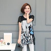 womens beach boho summer blouse print cowl long sleeve blue pink black ...