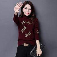 womens casualdaily simple regular pullover solid turtleneck long sleev ...