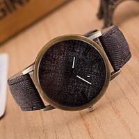 Women European Style Fashion New Imitation Canvas Jeans Leather Watch Cool Watches Unique Watches Strap Watch