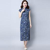 womens going out casualdaily swing dress solid round neck midi short s ...