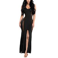 womens party club sexy simple bodycon dresspatchwork mesh split grace  ...