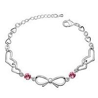 Women\'s Chain Bracelet Jewelry Friendship Fashion Crystal Alloy Heart Cut Jewelry For Birthday Gift Valentine 1pc