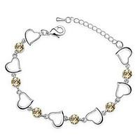 Women\'s Chain Bracelet Jewelry Friendship Fashion Crystal Alloy Heart Cut Jewelry For Birthday Gift Valentine 1pc