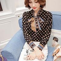 womens bow casualdaily work vintage street chic blouse floral v neck l ...