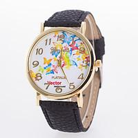 Women\'s Fashion Watch Quartz Leather Band Butterfly Black White Blue Red Brown Pink Yellow Rose Strap Watch