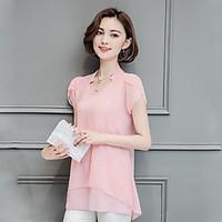 Women\'s Plus Size Street chic Spring Summer Blouse, Solid V Neck ½ Length Sleeve Polyester Medium