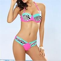 womens halter bikini color block nylon