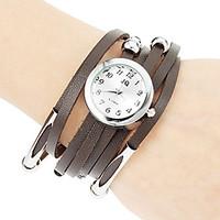 womens little round dial pu band quartz analog wrist watch assorted co ...