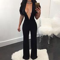 womens high rise casualdaily jumpsuits simple straight solid summer