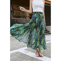 womens mid rise going out maxi skirts swing print summer