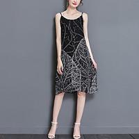 womens going out beach sexy street chic loose chiffon dress print stra ...