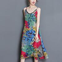 womens going out beach sexy street chic loose chiffon dress print bead ...