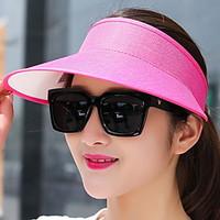 Women \'s Beach Sunscreen Empty Hat Pure Color Linen UV Protection Outdoor Leisure Couple Sun Hat