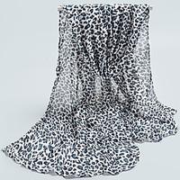 Women Chiffon Leopard Print Gauze Pastoral Beach Scarf Shawl