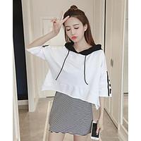 womens casualdaily simple summer t shirt dress suits solid hooded slee ...