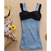 womens casualdaily shift dress solid strap mini sleeveless cotton summ ...