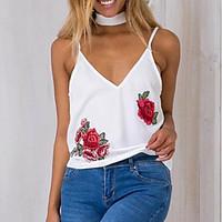 womens going out party sexy sophisticated tank top floral halter sleev ...