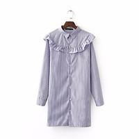 womens casualdaily simple shirt striped square neck long sleeve others