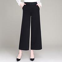 womens plus size slim wide leg chinos pants casualdaily work simple cu ...