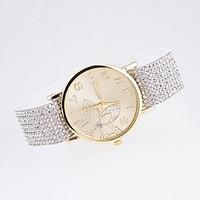 Women\'s Fashion Watch Simulated Diamond Watch Casual Watch Quartz Fabric Band Multi-Colored