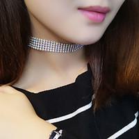 women fashion personality popular rhinestone choker crystal short neck ...